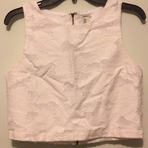 White lace crop top